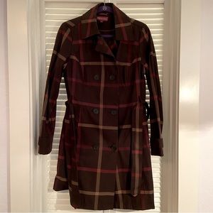 Plaid Trench Coat